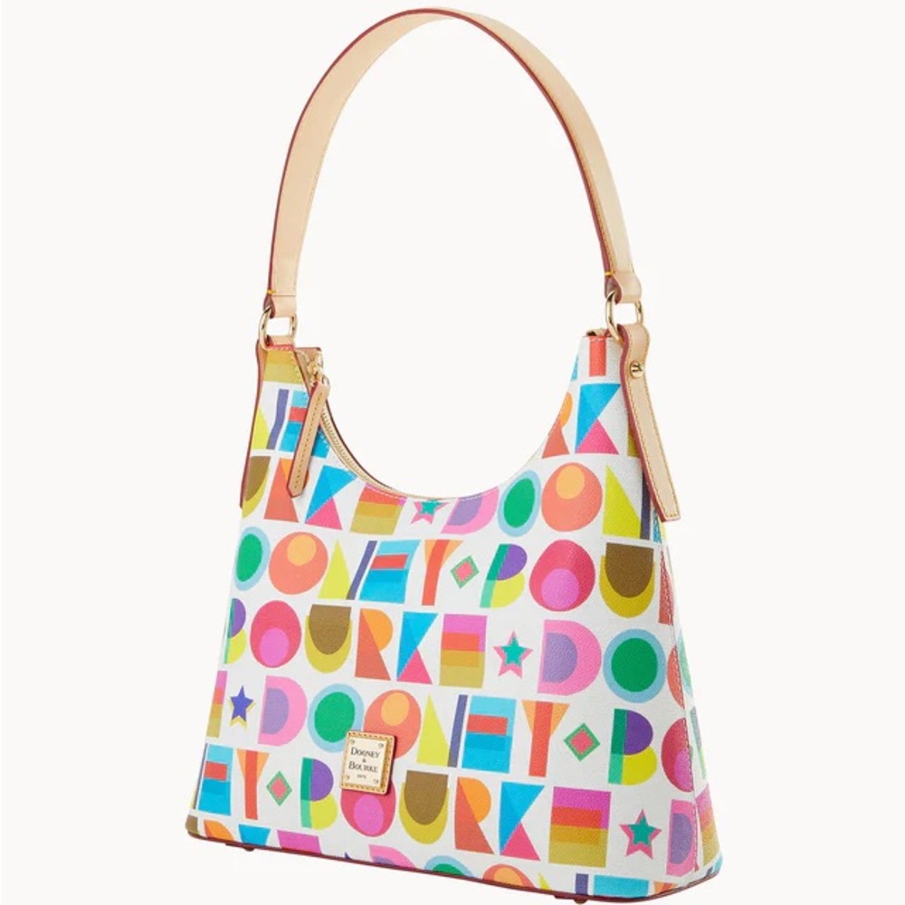 Dooney & Bourke Multicolor Logo Print Hobo Bag - Picture 11 of 17